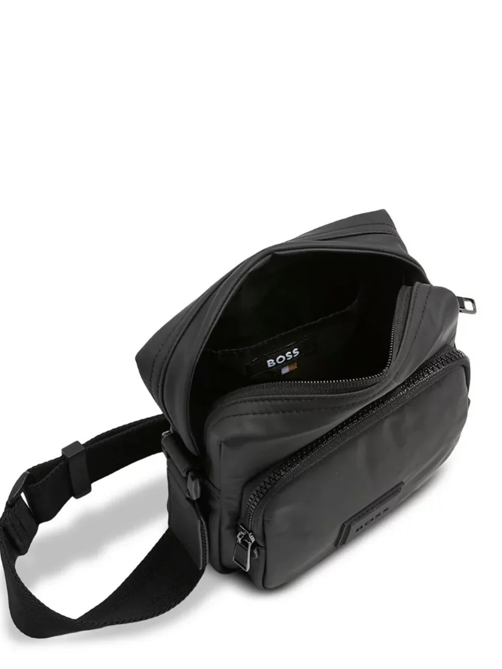 Hugo Boss Men's BOSS Oryo Small Crossbody Zip Top Bag Exterior Zip Pocket Black
